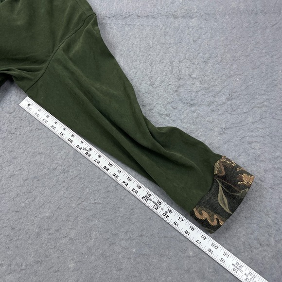 Susan Graver Style Jacket Women's XL Green Suede Flap Pocket Floral Tapistry - Picture 7 of 12